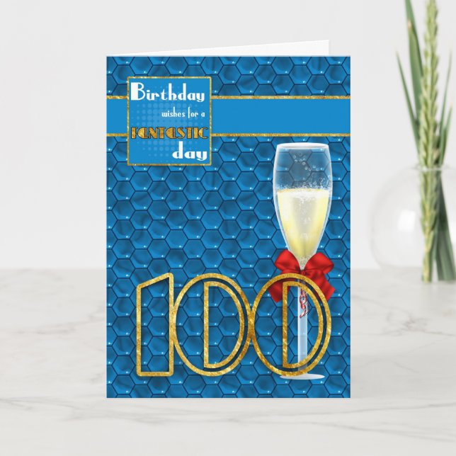100e anniversaire - Carte d'anniversaire géométriq (Devant)