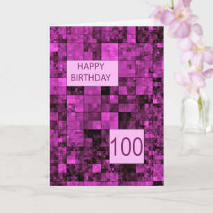 100e Anniversaire Carte Motif rose