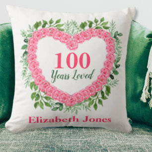 100e anniversaire Coussin - 100 ans Loved Design