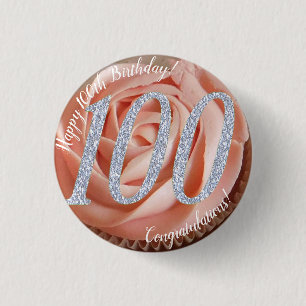 100e Anniversaire Cupcake 3 Cm Round Badge