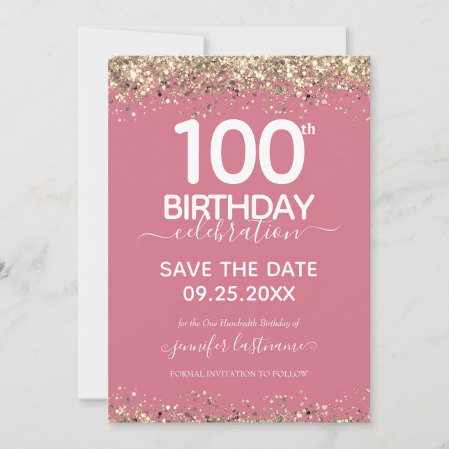 100e anniversaire Enregistrer la date Invitation (Devant)