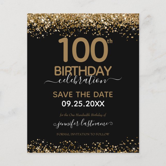 100e anniversaire Enregistrer la date Invitation d (Devant)