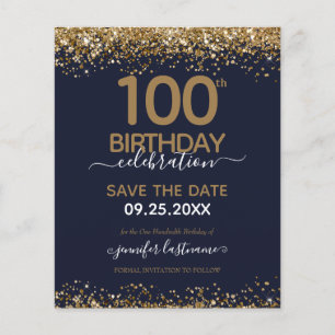 100e anniversaire Enregistrer la date Invitation d