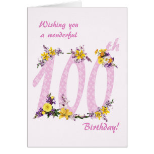 100e anniversaire Fleur numéros décorés