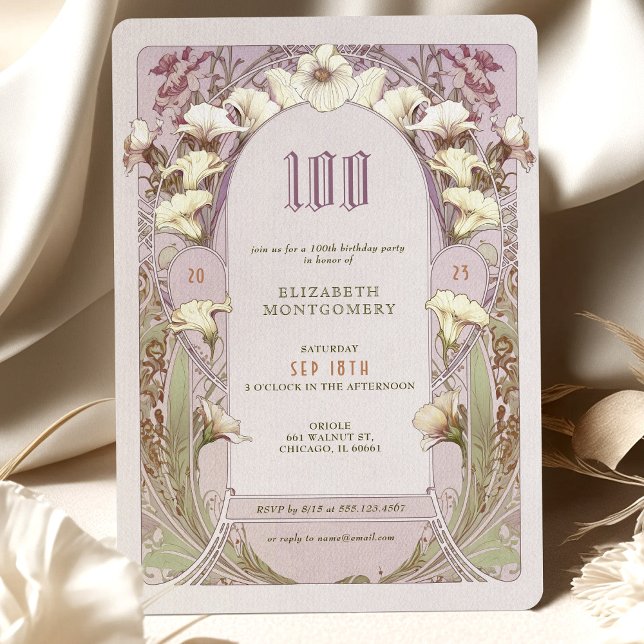100e anniversaire Invitation Art Nouveau par Mucha (Créateur téléchargé)