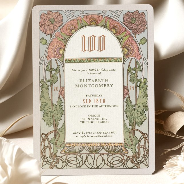 100e anniversaire Invitation Art Nouveau par Mucha (Créateur téléchargé)
