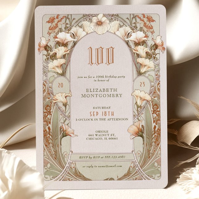 100e anniversaire Invitation Art Nouveau par Mucha (Créateur téléchargé)
