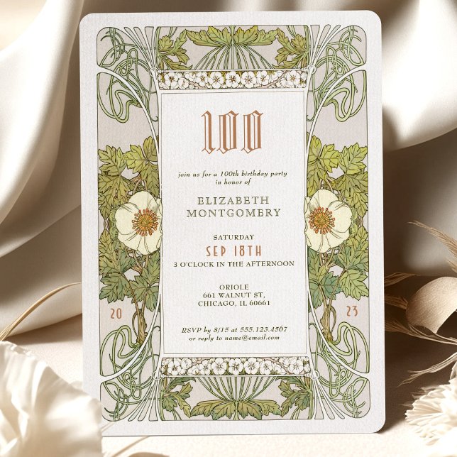 100e anniversaire Invitation Art Nouveau par Mucha (Créateur téléchargé)