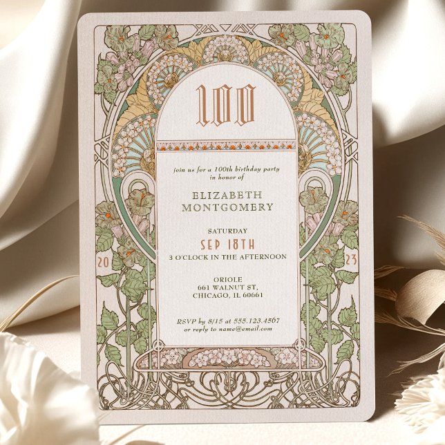 100e anniversaire Invitation Art Nouveau par Mucha (Créateur téléchargé)