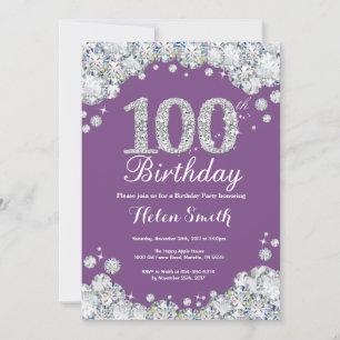 100e anniversaire Invitation Diamant d'argent viol