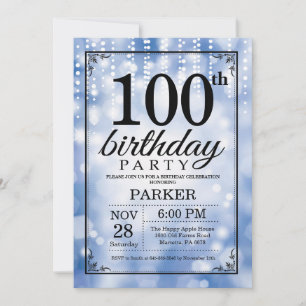 100e anniversaire Invitation Parties scintillant b