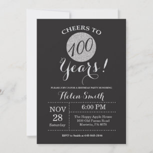 100e anniversaire Invitation Parties scintillant n