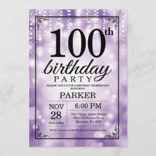 100e anniversaire Invitation Parties scintillant v