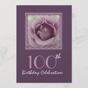 100e anniversaire Invitation RÊVE PURPLE Rose