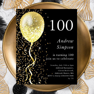 100e   Invitation budgétaire d'anniversaire noir e