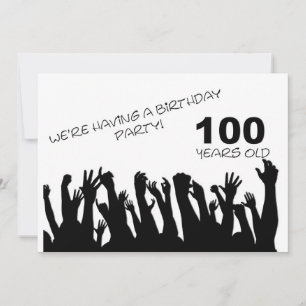 100e invitation de fête avec foule