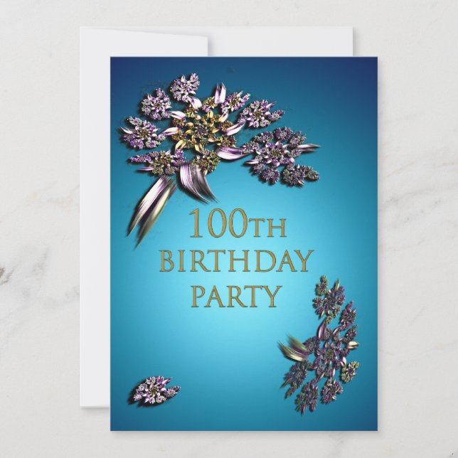 100e invitation de fête d'anniversaire (Devant)
