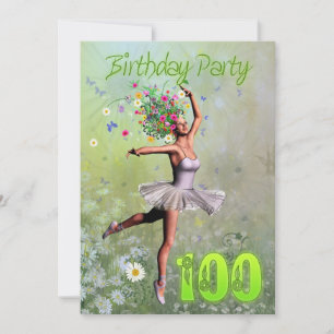 100e invitation de fête d'anniversaire