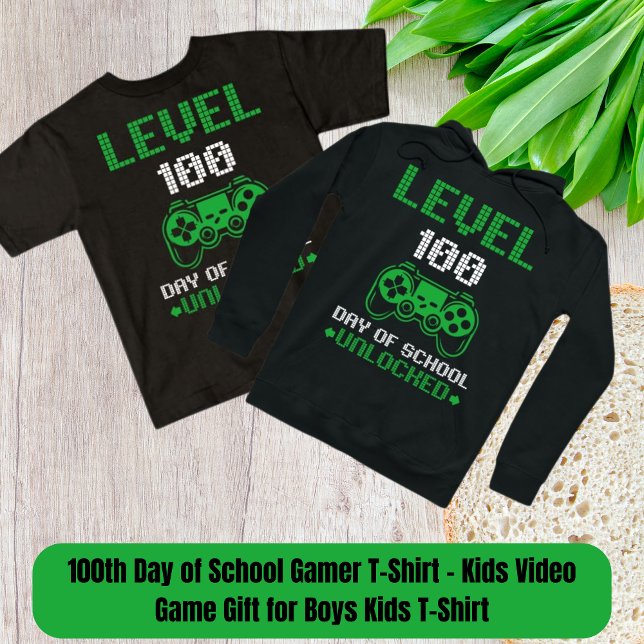 100e Jour de l'école Gamer T-Shirt - Kids Video Ga (100th Day of School Gamer T-Shirt - Kids Video Game Gift for Boys Kids T-Shirt)