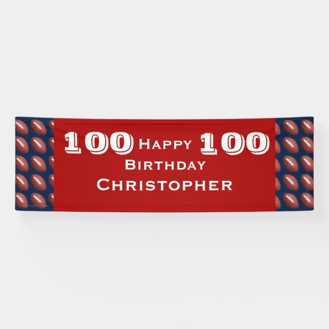 100th, 105th bannière ENORME du football de fête (Horizontal)