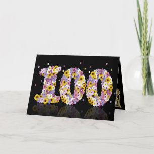 100th carte d'anniversaire avec les lettres