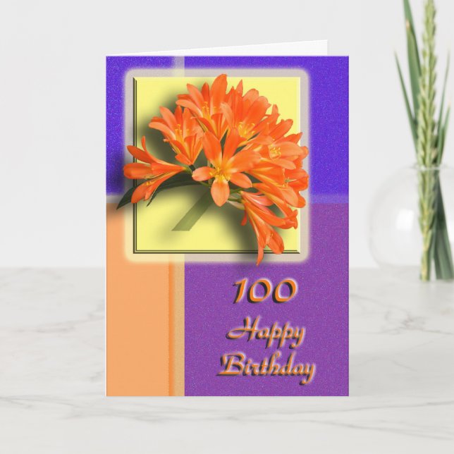 100th carte florale de félicitations (Devant)