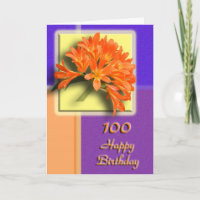 100th carte florale de félicitations