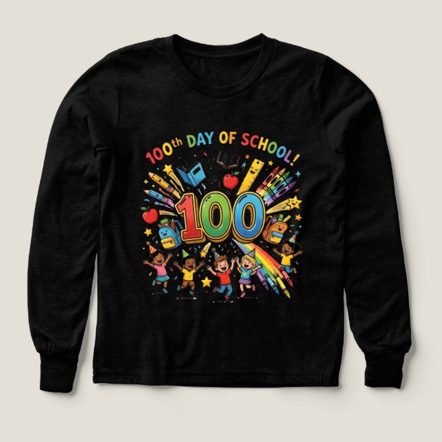 100th Day of School Colorful Celebration Design –  (Motif recto)