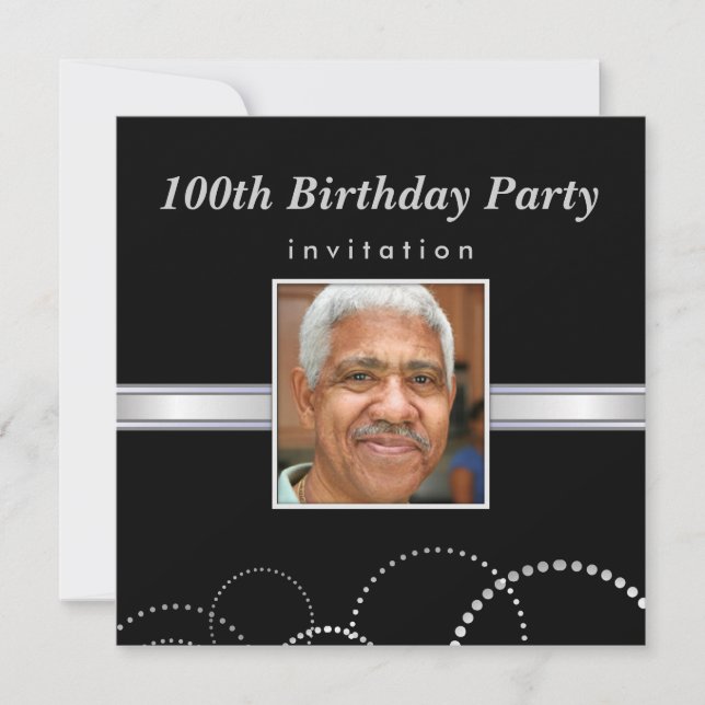 100th Fête d'anniversaire - invitations masculines (Devant)