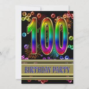 100th Invitation de fête d'anniversaire avec des