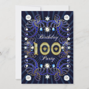100th invitation de fête d'anniversaire avec les