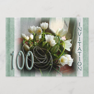 100th Invitation de fête d'anniversaire - tulipes