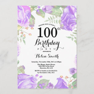 100th invitation florale pourpre botanique