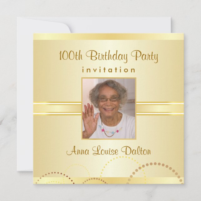 100th Invitations de fête d'anniversaire - photo (Devant)