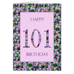 101e anniversaire de marguerites violettes
