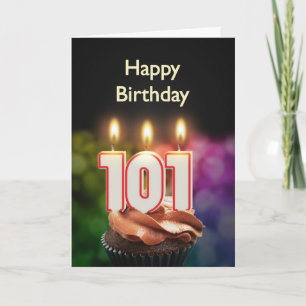 101e carte d'anniversaire avec bougies