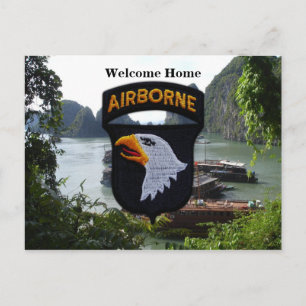 101e division aéroportée vietnam patch carte posta