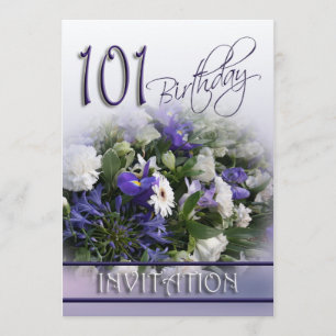 101e Invitation à la fête d'anniversaire - Bouquet