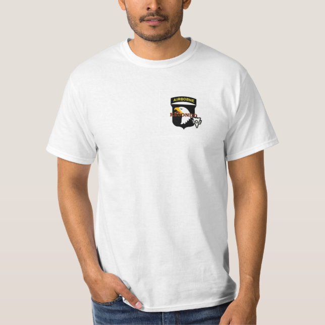 101st T-shirt aéroporté de blanc de Recondo (Devant)
