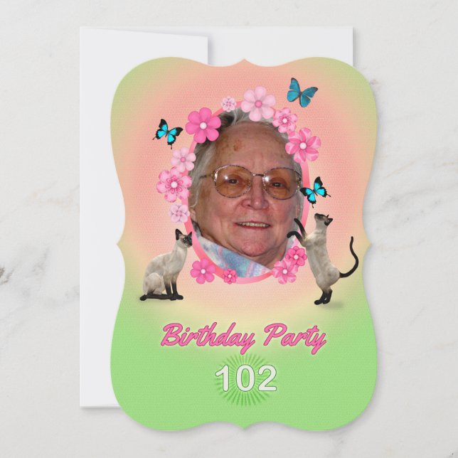 102e Invitation de fête d'anniversaire (Devant)