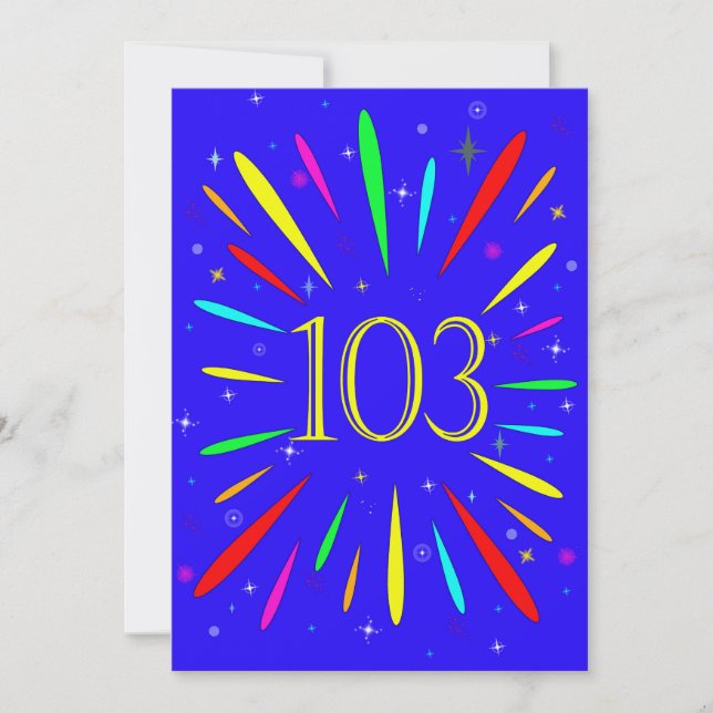 103e anniversaire de fête Invitation Explosion (Devant)