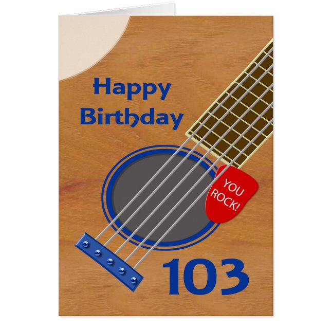 103e anniversaire Guitare Joueur Anniversaire (Devant)