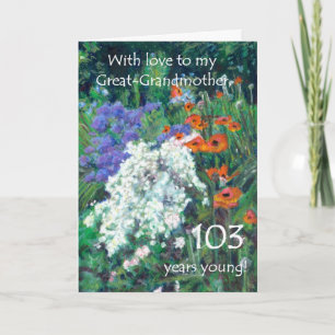 103e carte d'anniversaire pour grand-mère - Jardin