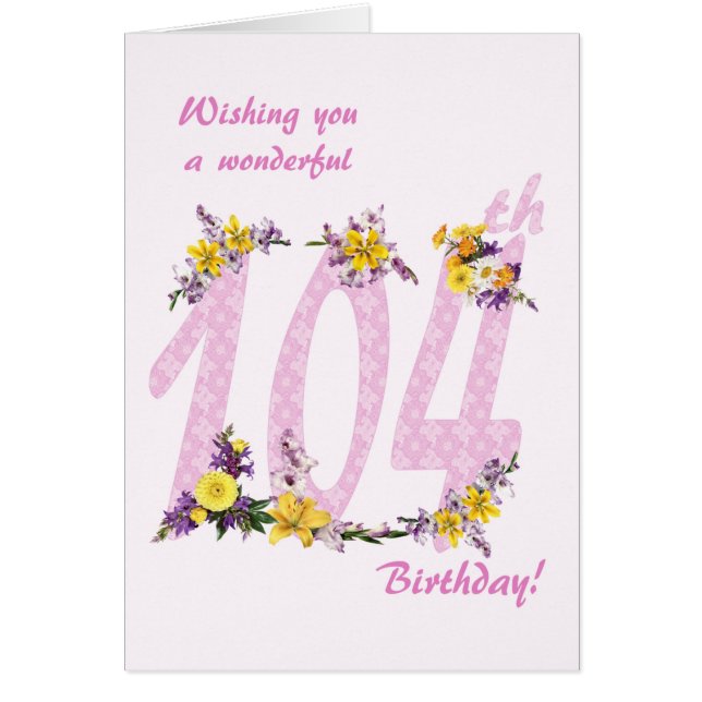 104e anniversaire Fleur Nombre décoré (Devant)