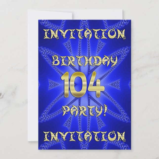 104e invitation de fête d'anniversaire (Devant)