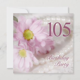 105ème anniversaire invitation avec marguerites