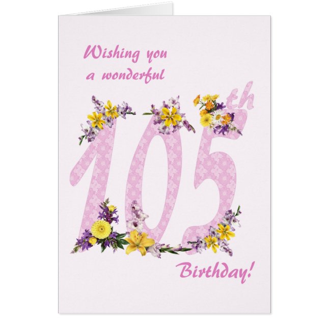 105th Birthday Flower Decorated Numbers (Devant)