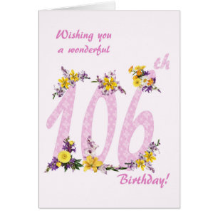 106e anniversaire Fleur numéros décorés