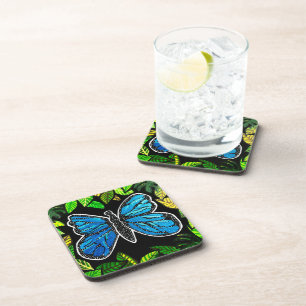 107 - Dessous de verre papillons morpho