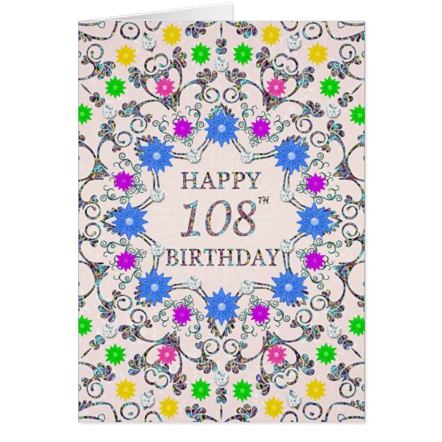 108e anniversaire Fleurs Abstraites  (Devant)
